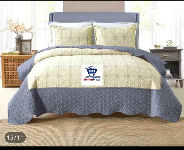 لحاف عـرائـسي فاخر مضغوط قطن 100% - موديل تطريز كمبيوتر مزدوج الوجهين Image 2 Preview