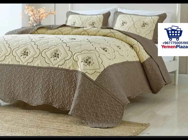 لحاف عـرائـسي فاخر مضغوط قطن 100% - موديل تطريز كمبيوتر مزدوج الوجهين Image 3 Preview