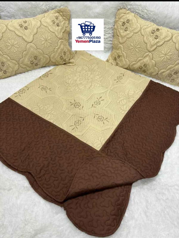 لحاف عـرائـسي فاخر مضغوط قطن 100% - موديل تطريز كمبيوتر مزدوج الوجهين Image 7 Preview