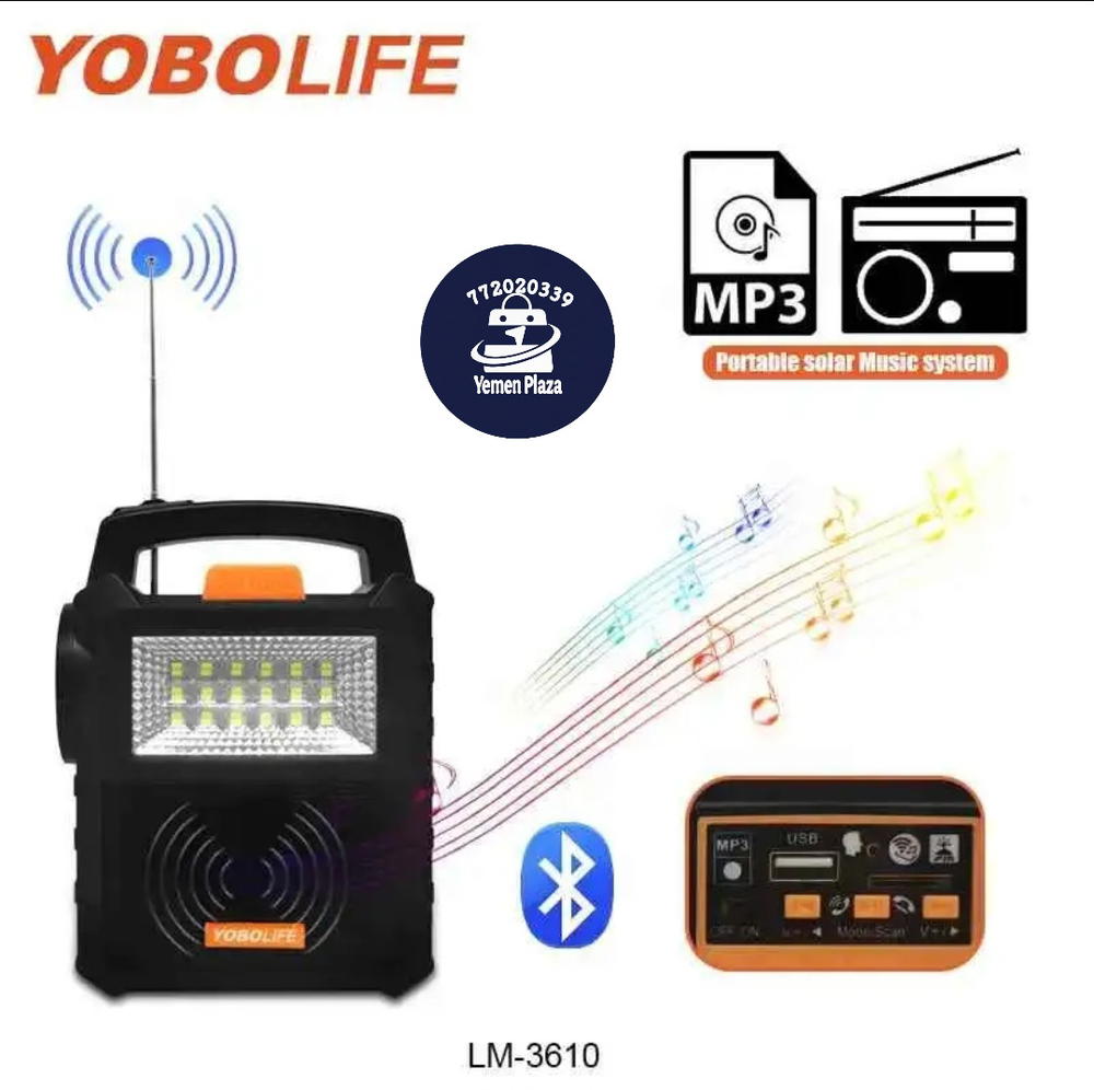 محطة طاقة شمسية صغيرة متعددة الاستخدامات – الحل المثالي للطوارئ والمخيمات والسفر**المواصفات الكاملة:*- *سعة البطارية:* 6000mAh – تدوم حتى 25 ساعة عند تشغيل لمبة واحدة  - *طرق الشح شحن شمسي بلوح 6V/4W شحن بالكهرباء (AC  Preview Image