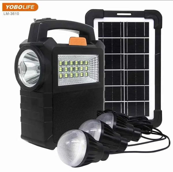 محطة طاقة شمسية صغيرة متعددة الاستخدامات – الحل المثالي للطوارئ والمخيمات والسفر**المواصفات الكاملة:*- *سعة البطارية:* 6000mAh – تدوم حتى 25 ساعة عند تشغيل لمبة واحدة  - *طرق الشح شحن شمسي بلوح 6V/4W شحن بالكهرباء (AC  Image 2 Preview