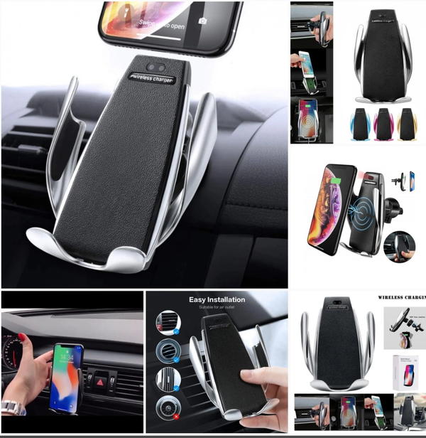 ستاند للهاتف للسيارة مع شاحن وايرلس مدمجحل عملي وأنيق لتثبيت هاتفك وشحنه بسهولة أثناء القيادة Image 1 Preview